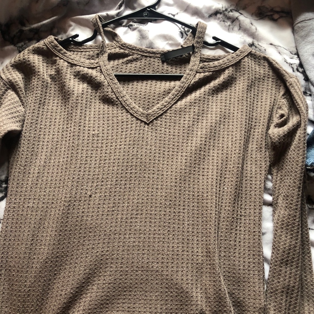 open shoulder long sleeve